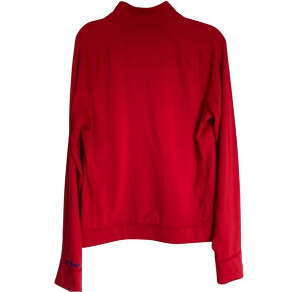 Abercrombie & Fitch Mens Medium Red Quarter Zip Pullover Y2K Activewear Athletic - Picture 2 of 10